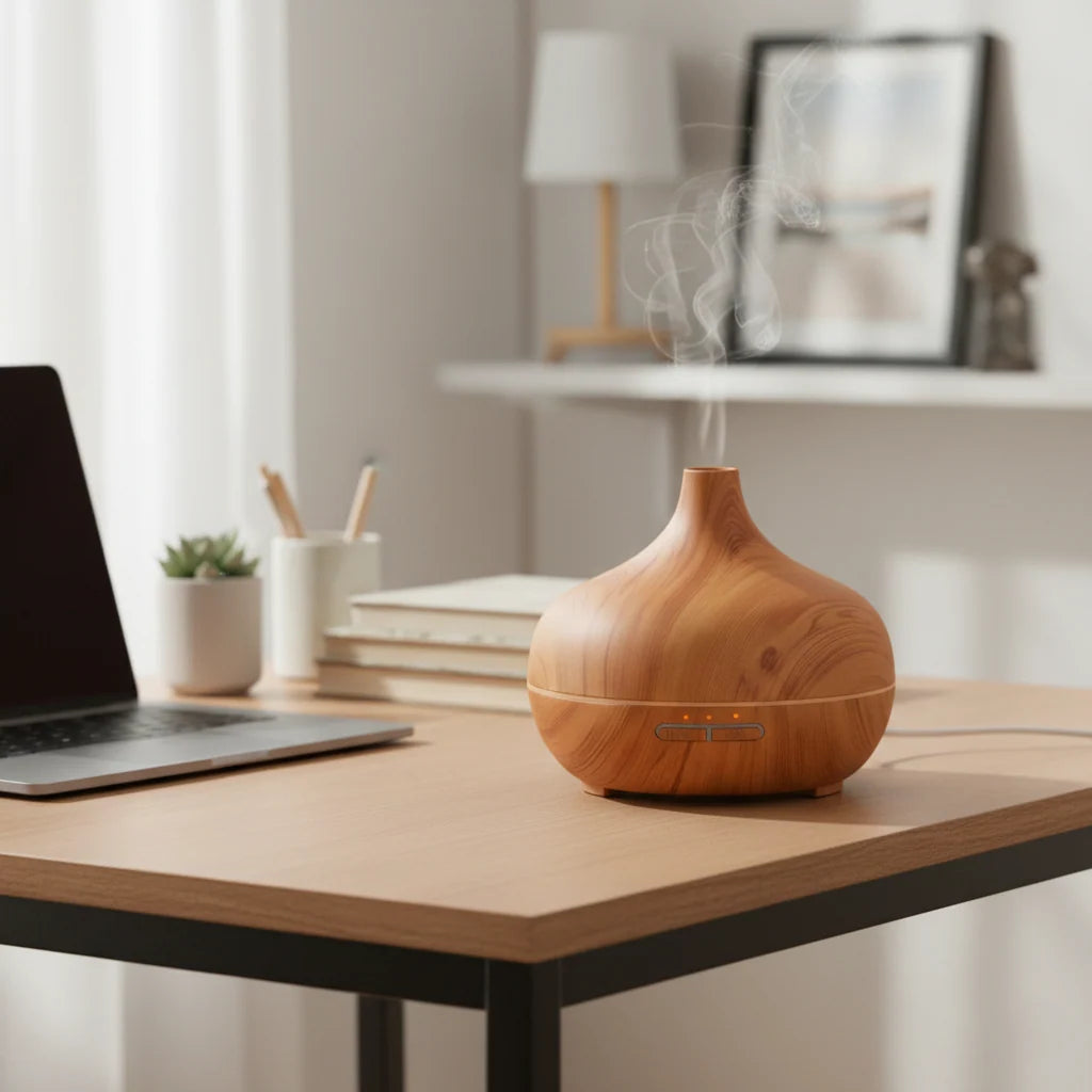 Aromatherapy Diffuser Quiet Wood Grain & Marble Finish