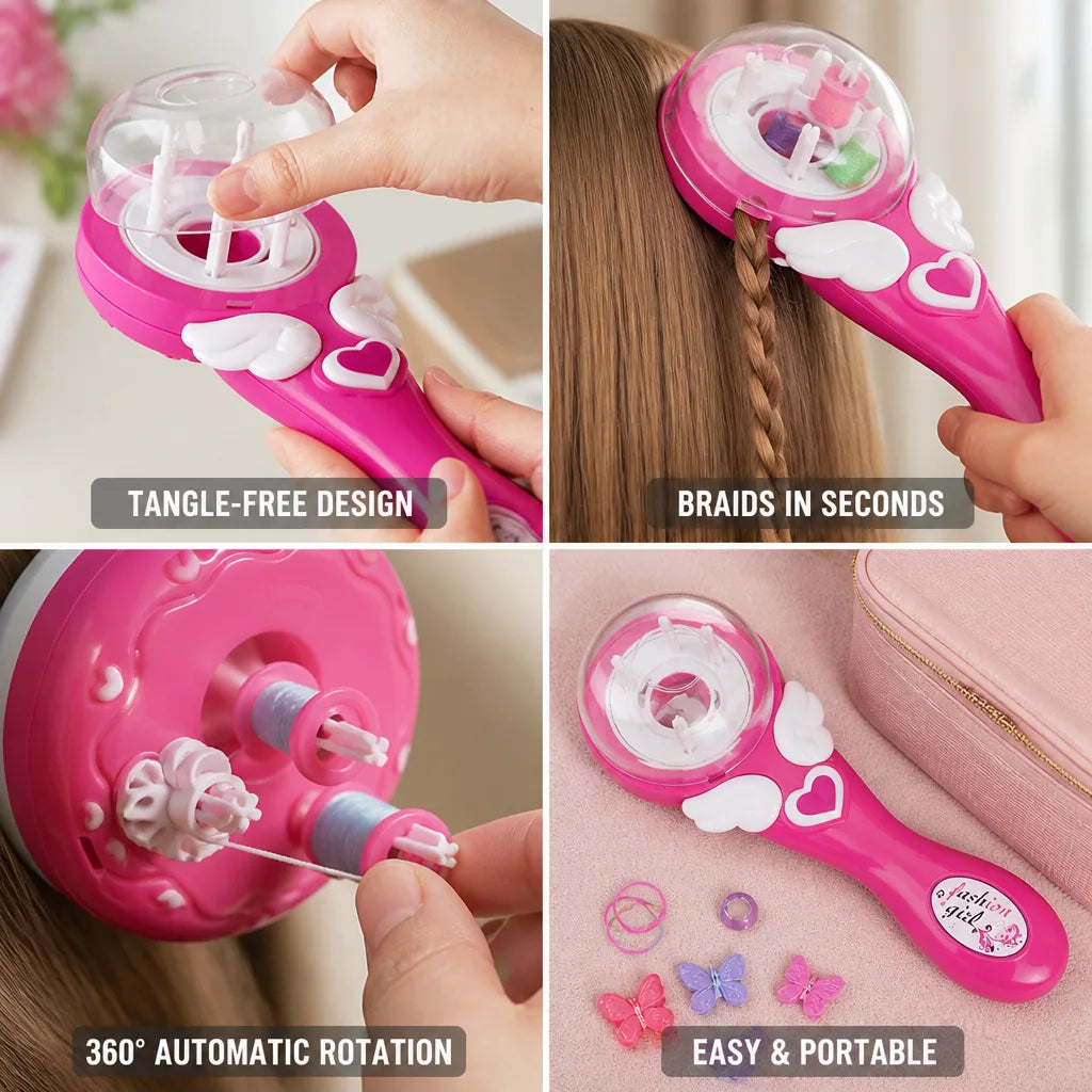 Automatic Hair Braider 360 Degree Tangle-Free Two-Second Braids