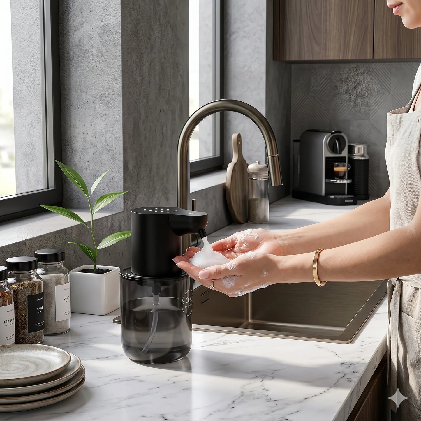 Automatic Soap Dispenser Touchless Rechargeable Foam & Droplet
