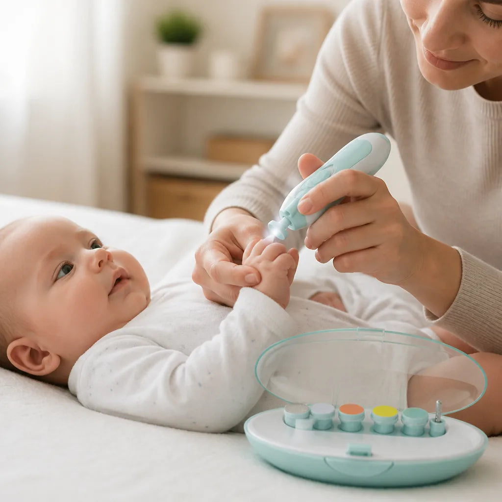 Baby Nail Trimmer Whisper-Quiet LED Light 6 In 1