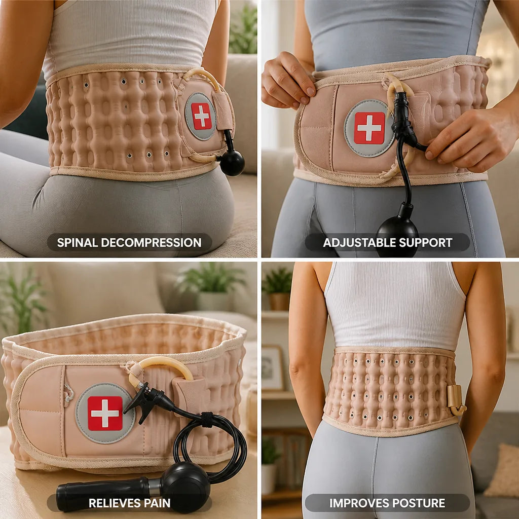 Back Decompression Belt Inflatable Traction & Adjustable Support