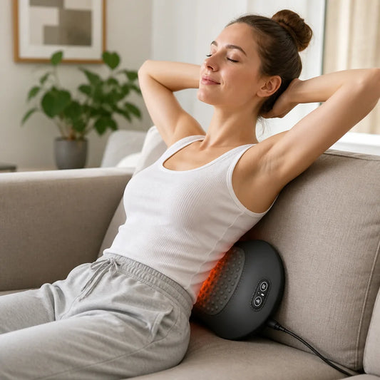 Back Massager Heat, Vibration & Traction Memory Foam Support