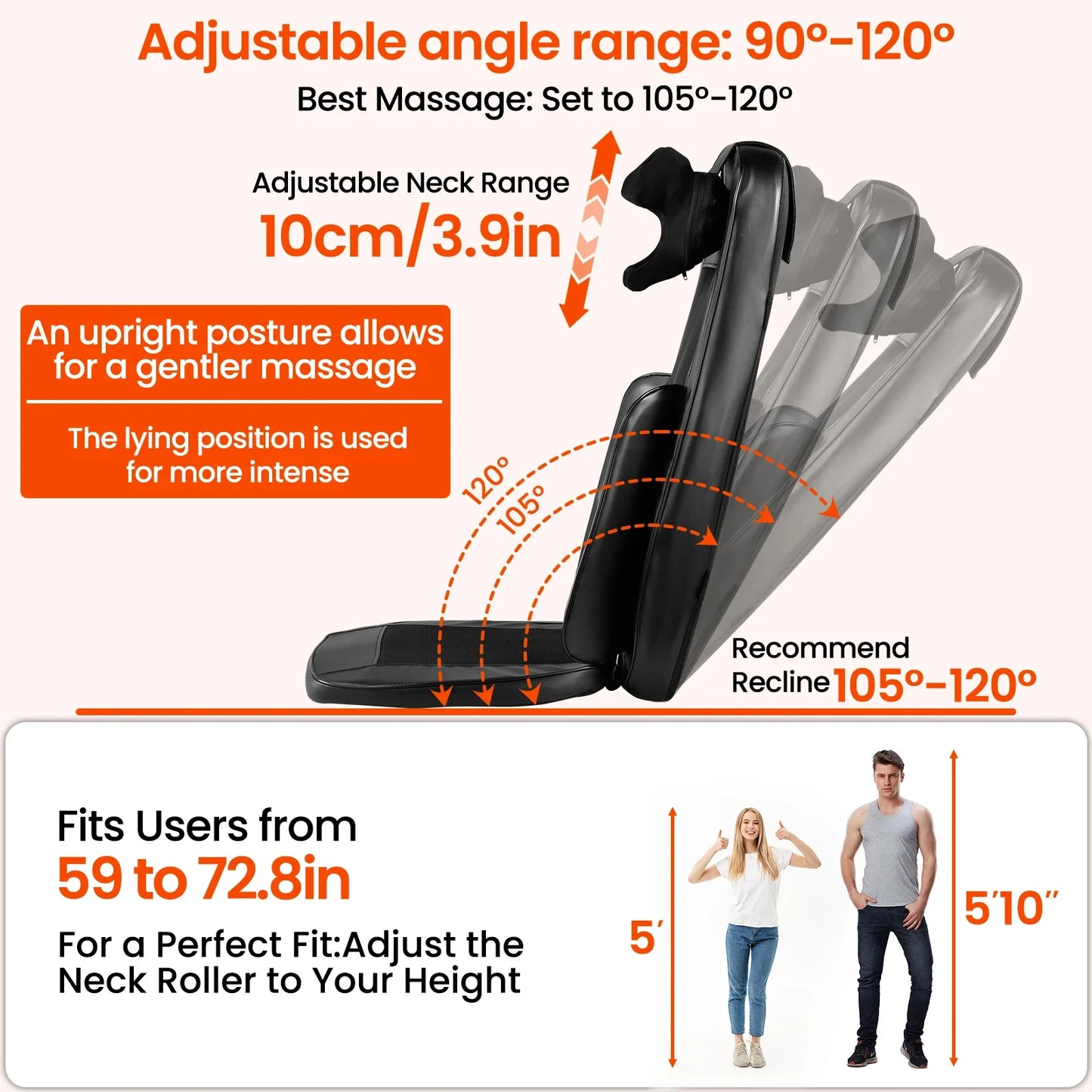 Back Massager Seat Cushion Vibration & Heat Remote Control