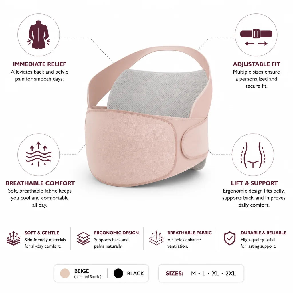 Back & Pelvic Support Belt Adjustable Breathable Comfort Fit