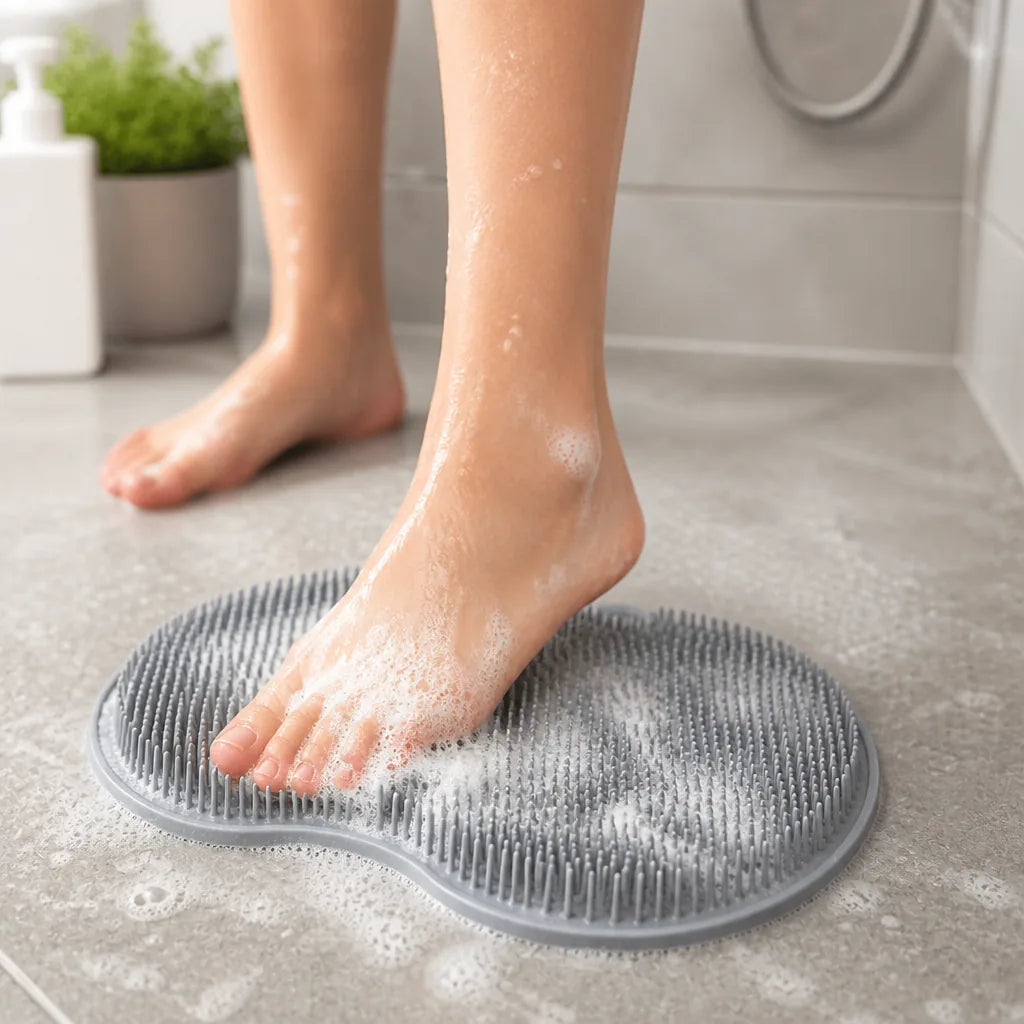 Back Scrubber Silicone Exfoliating Bristles & Suction Base