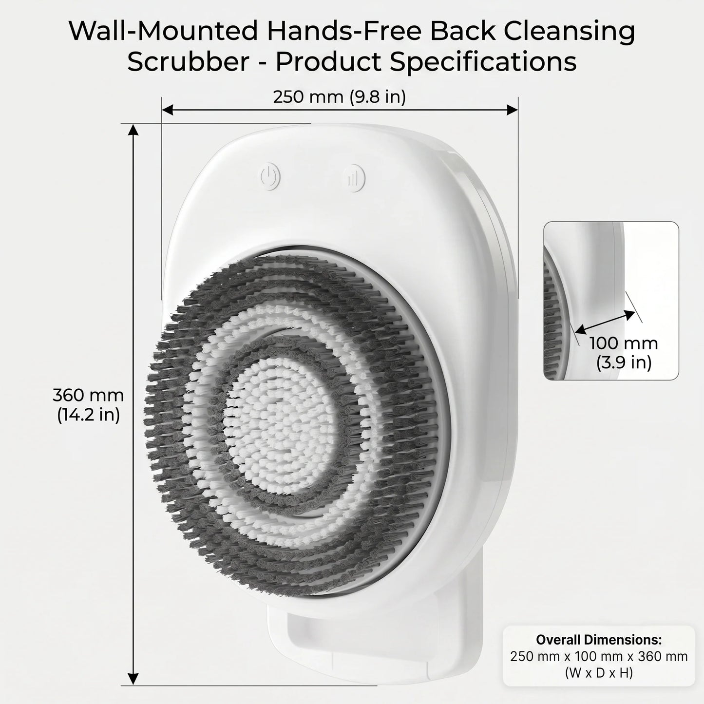 Back Scrubber Wall-Mounted Electric & Hands-Free