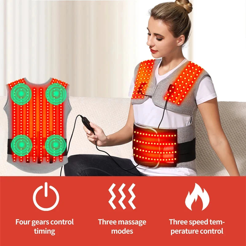 Back & Shoulder Wrap 3 Heat Levels Vibration Massage