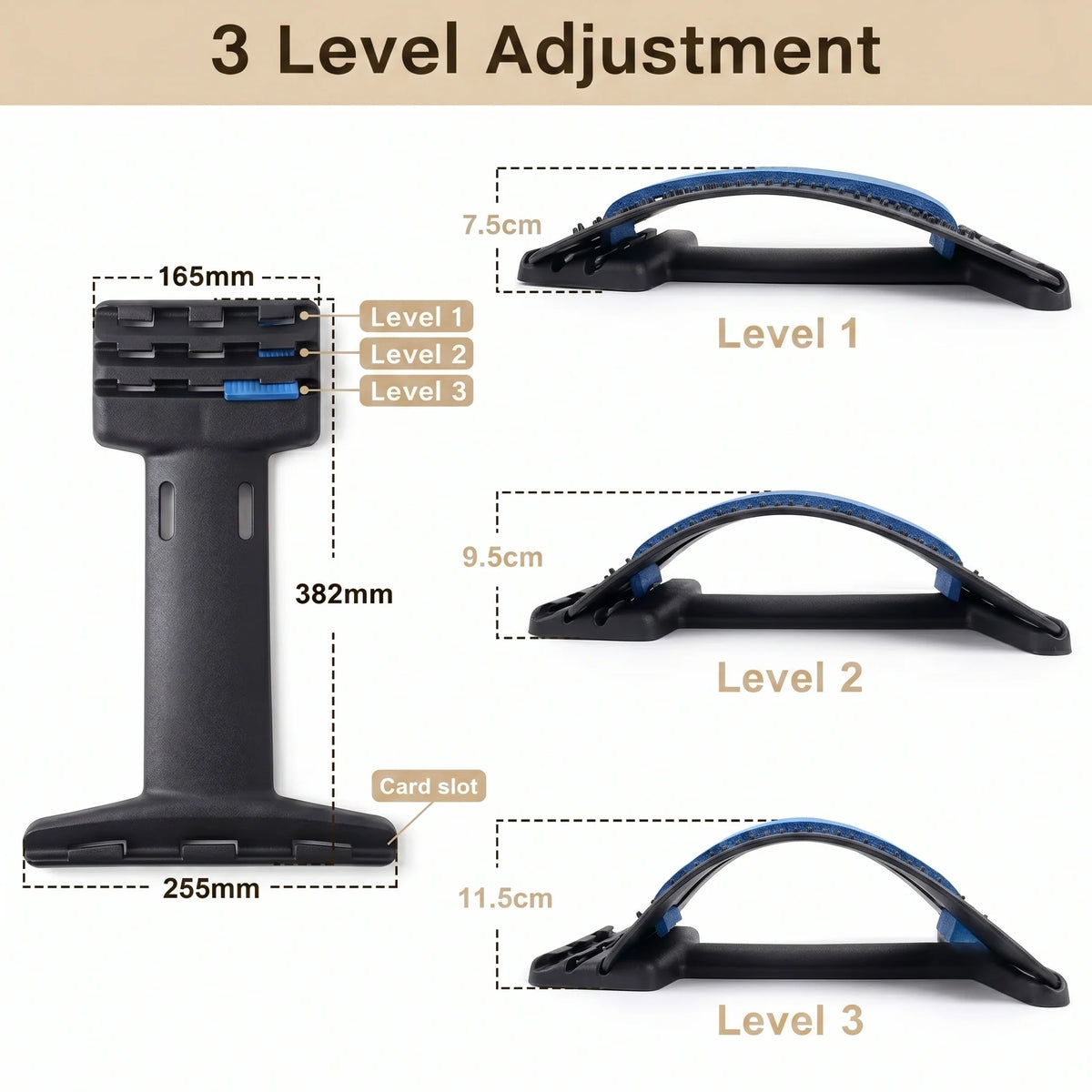 Back Stretcher Adjustable Ergonomic Foam Support
