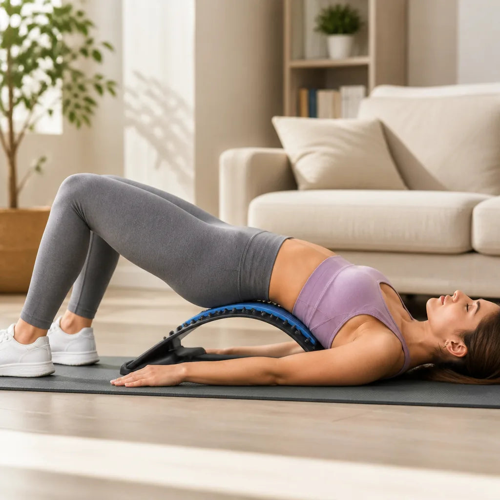 Back Stretcher Adjustable Lumbar Traction & Memory Foam