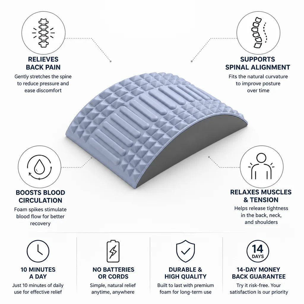 Back Stretcher Ergonomic Curved Foam Spikes