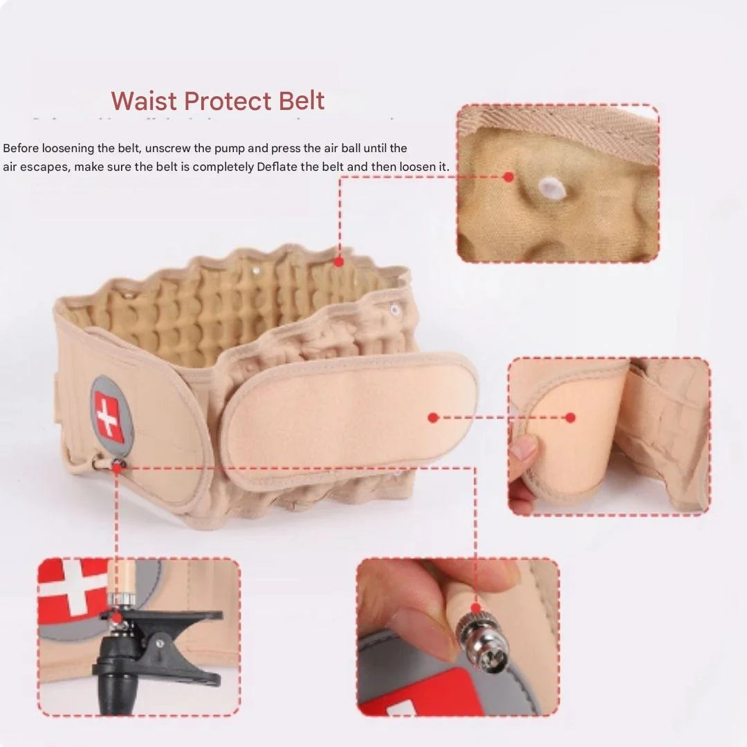 Back Support Belt Inflatable Decompression & Adjustable Lumbar Support