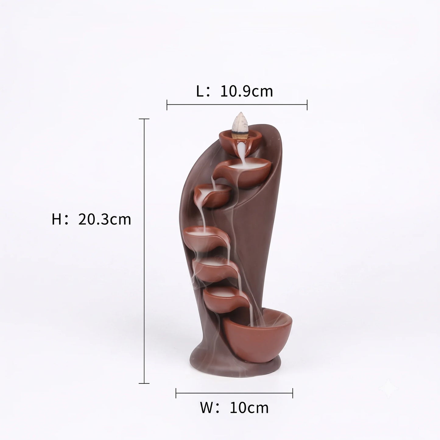 Backflow Incense Burner Waterfall Smoke Decorative Tabletop No Mess