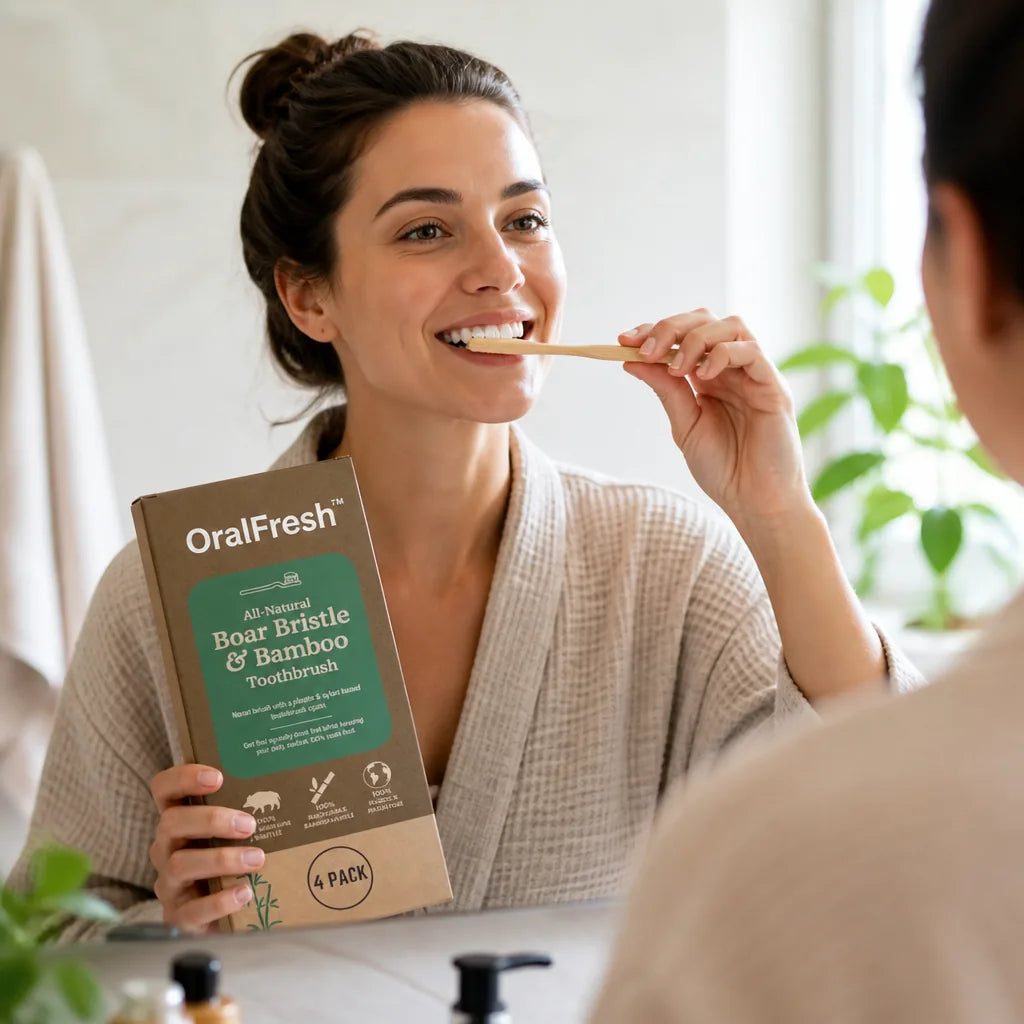 Bamboo Toothbrush Soft Boar Bristles Plastic-Free & Biodegradable