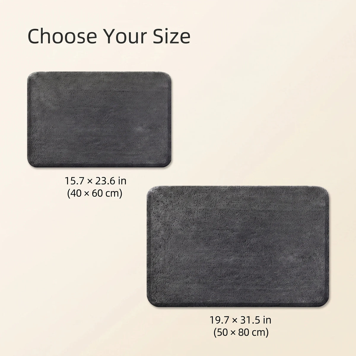 Bath Mat Plush Absorbent Non-Slip Backing