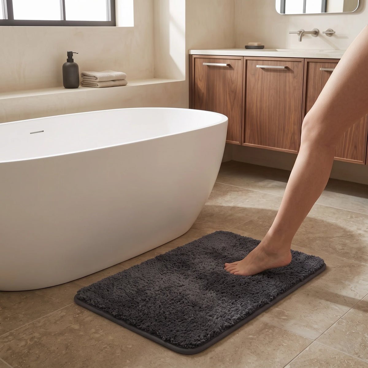 Bath Mat Plush Absorbent Non-Slip Backing