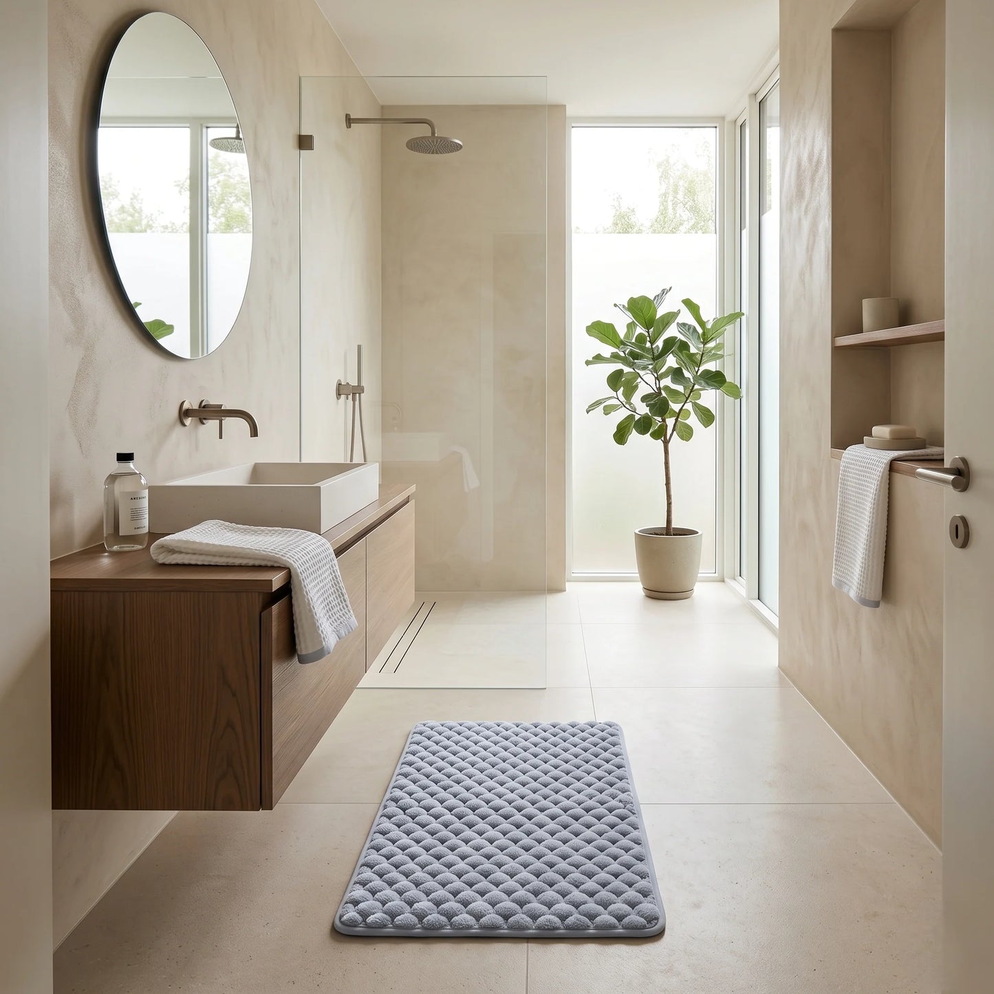 Bath Mat Ultra-Soft Memory Foam Non-Slip & Quick-Dry
