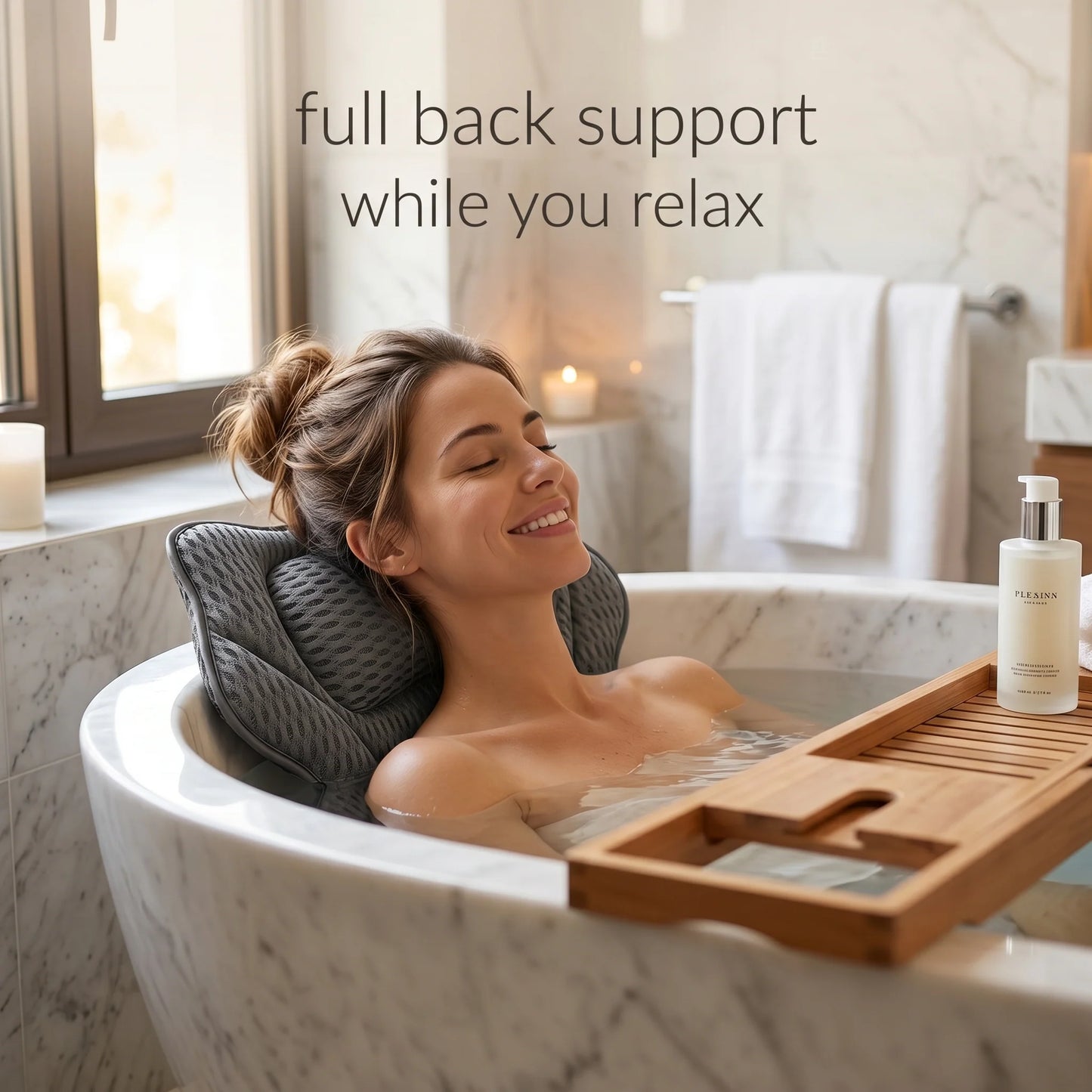 Bath Pillow Suction Grip Full Back & Neck Support