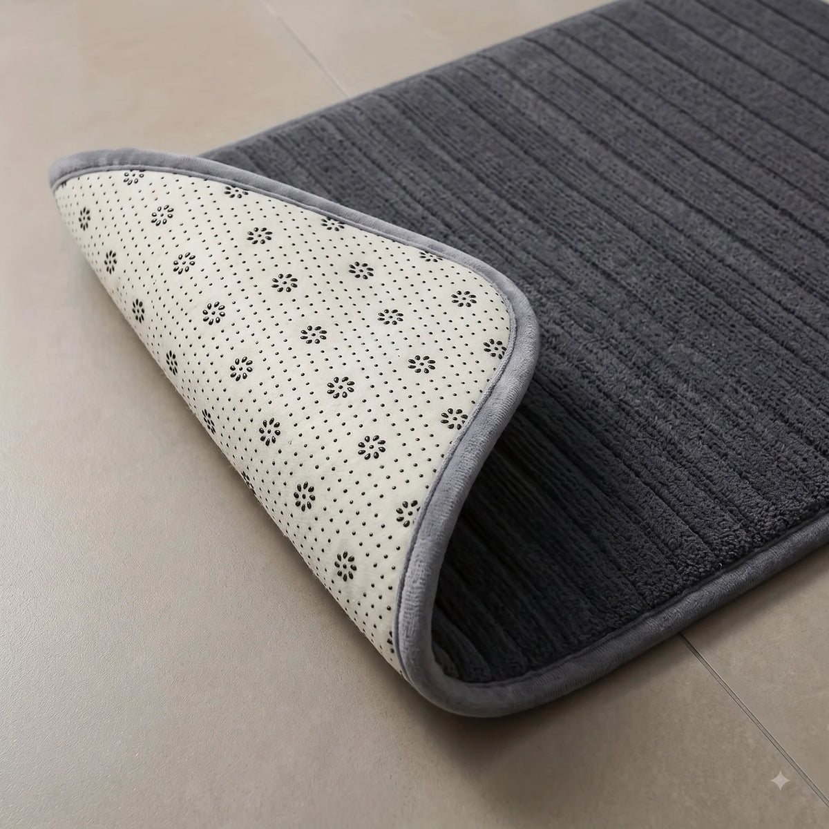 Bathroom Floor Mat L-Shaped Absorbent & Non-Slip