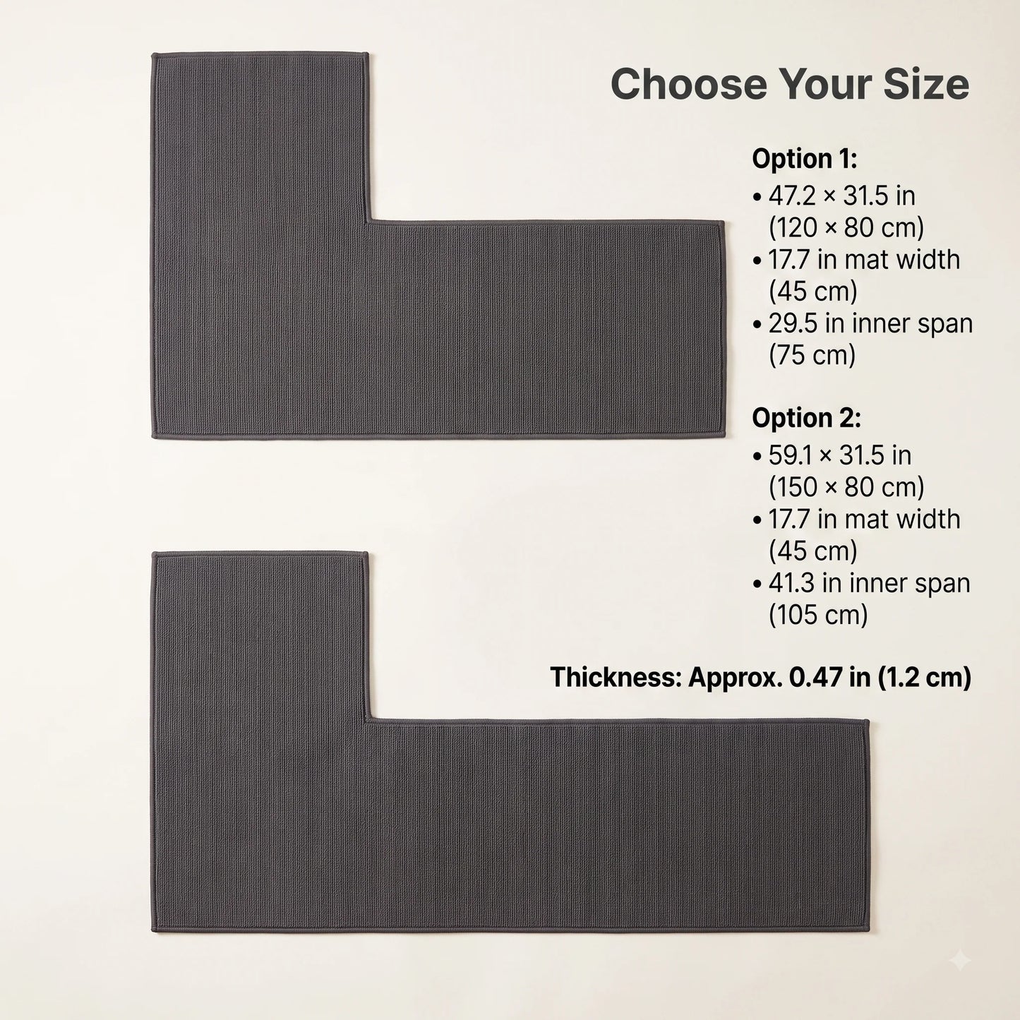 Bathroom Floor Mat L-Shaped Absorbent & Non-Slip
