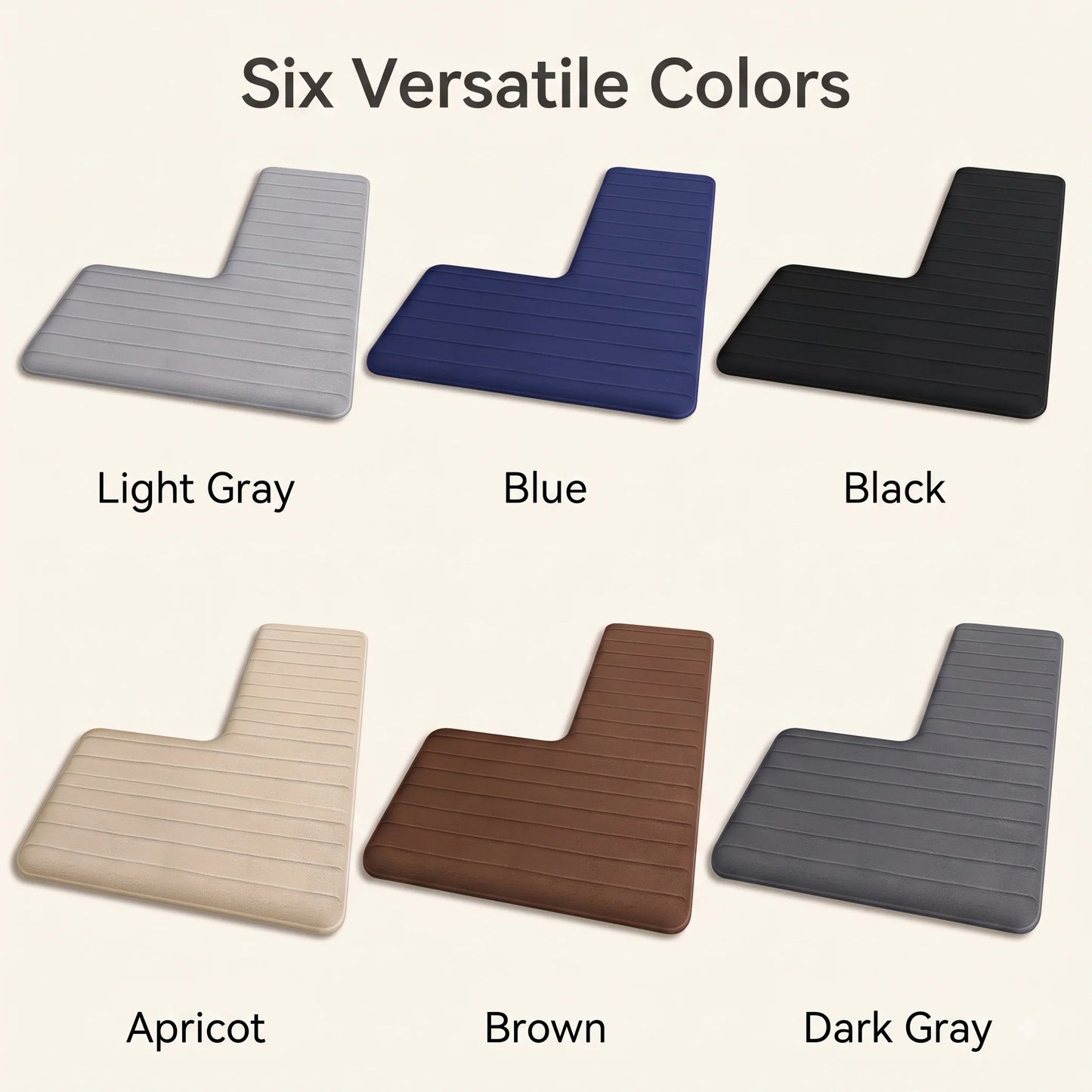 Bathroom Floor Mat L-Shaped Absorbent & Non-Slip