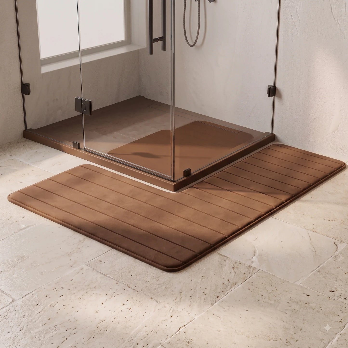 Bathroom Floor Mat L-Shaped Absorbent & Non-Slip