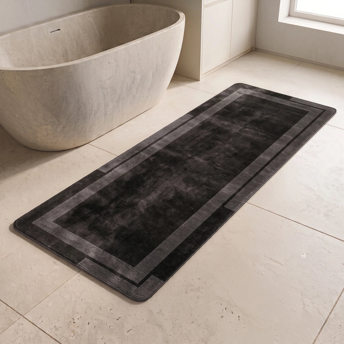 Bathroom Runner Mat Low-Profile Non-Slip Rubber Backing