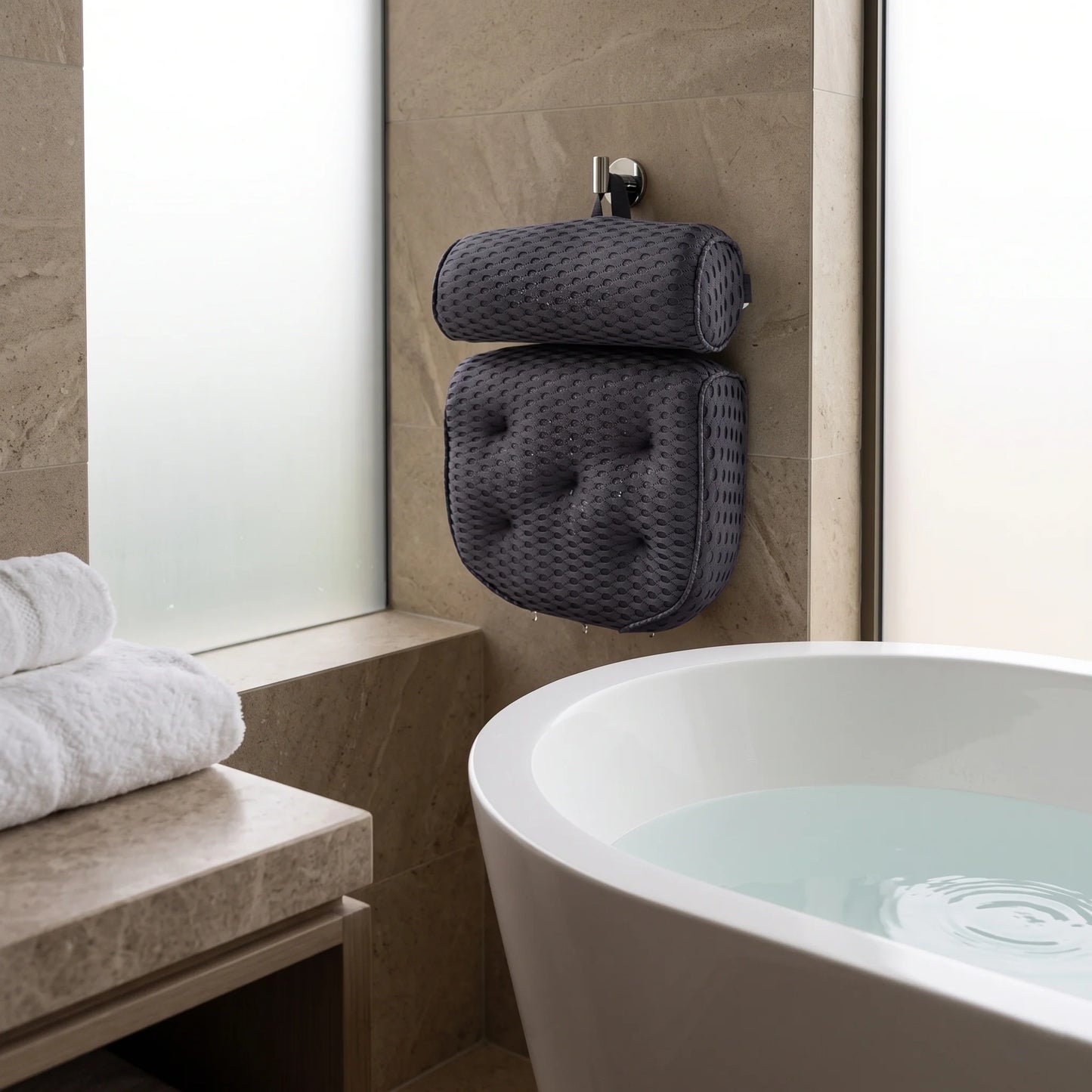 Bathtub Pillow Contoured Neck & Back Support Air Mesh