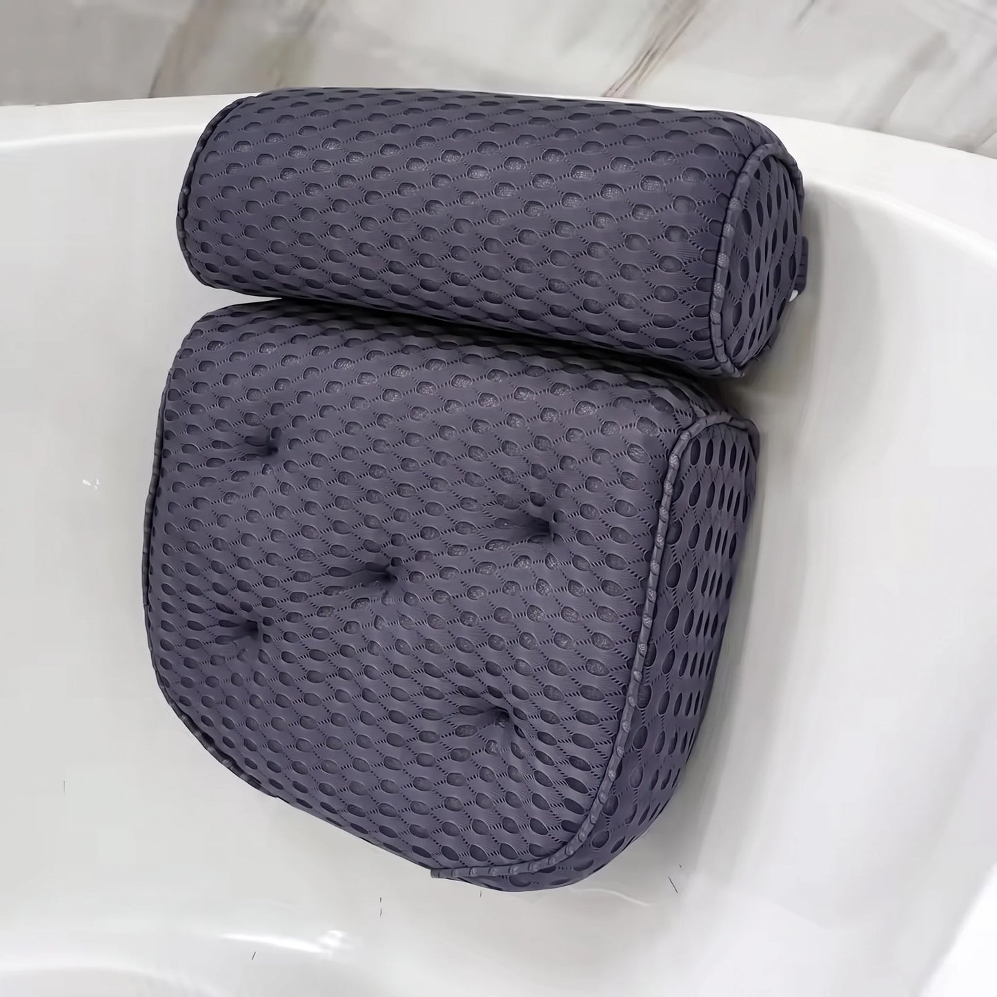 Bathtub Pillow Contoured Neck & Back Support Air Mesh