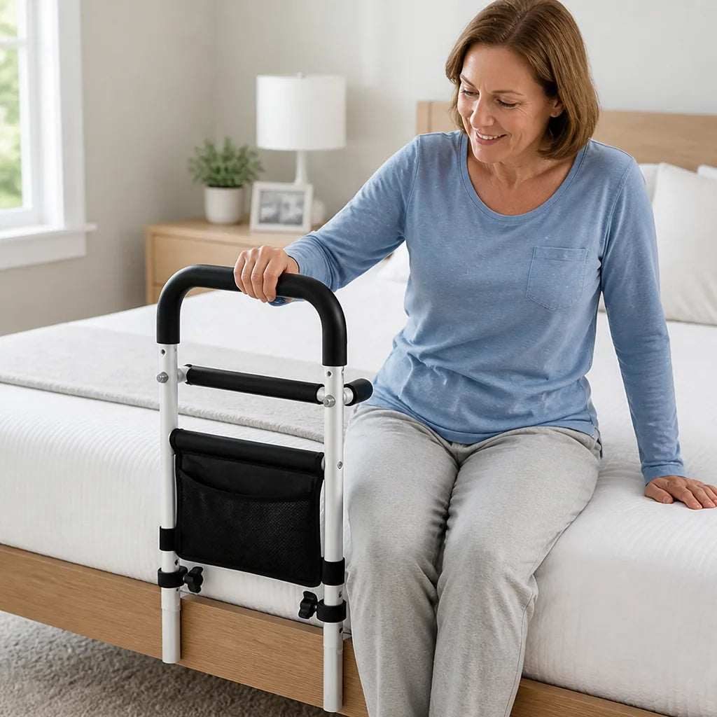 Bed Safety Rail Height Adjustable Non-Slip Handle