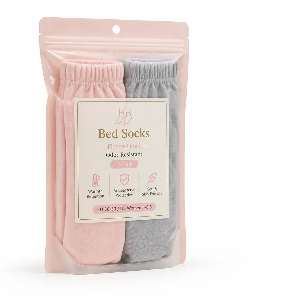 Bed Socks Fleece-Lined Odor-Resistant 2-Pair