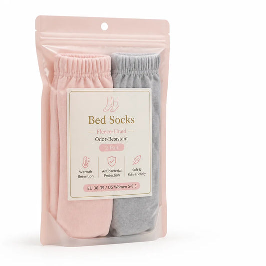 Bed Socks Fleece-Lined Odor-Resistant 2-Pair