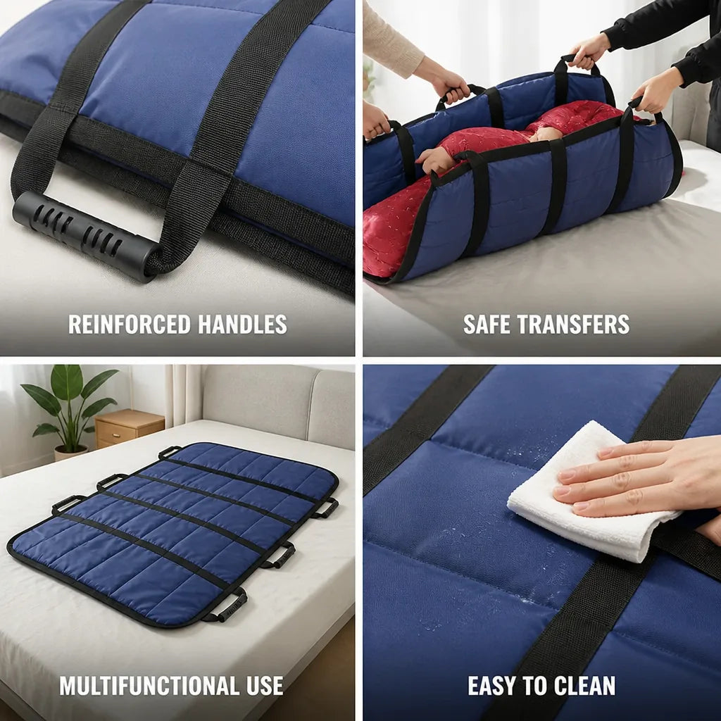 Bed Transfer Pad Six Reinforced Handles Safer Patient Transfers