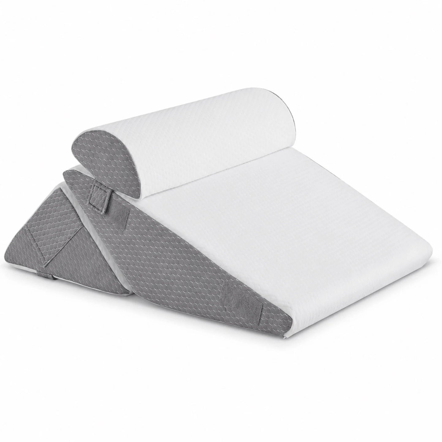 Bed Wedge Pillow Set Adjustable Memory Foam Breathable Cover