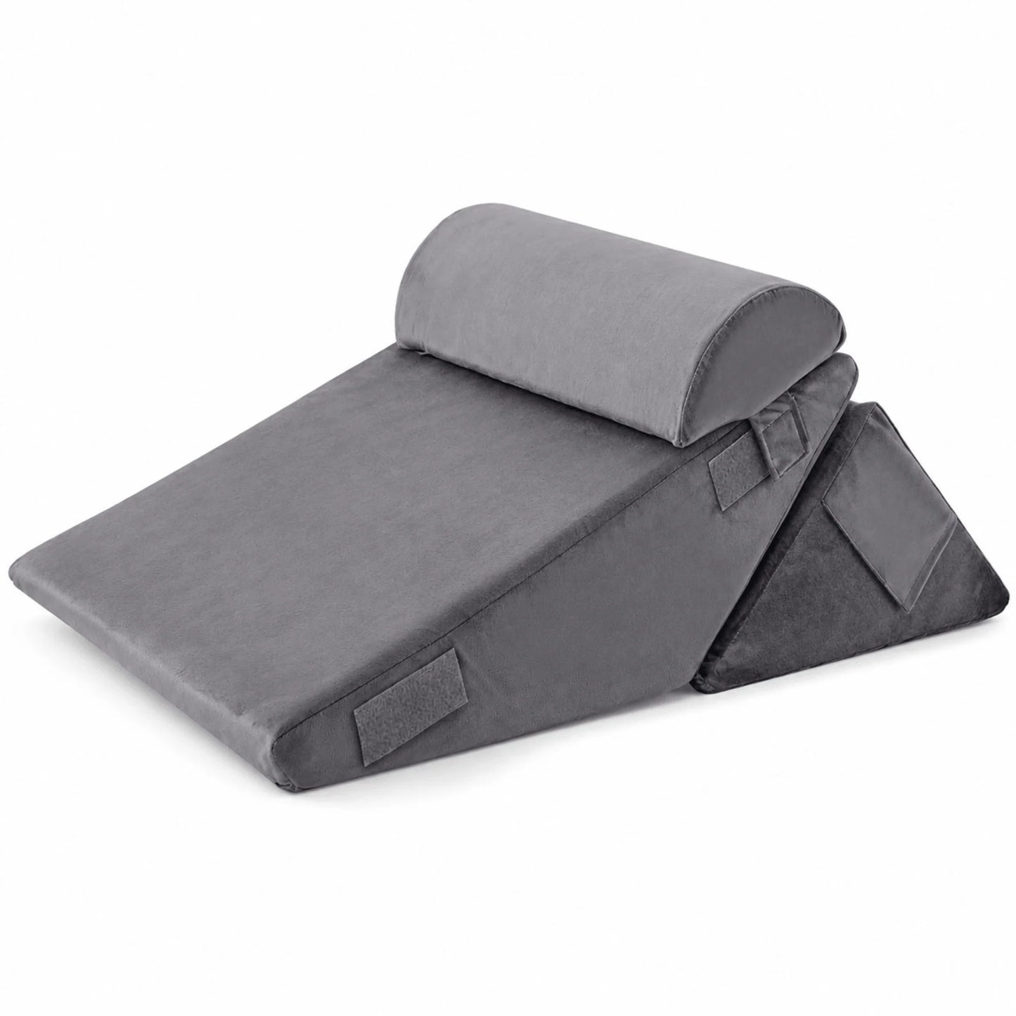 Bed Wedge Pillow Set Adjustable Memory Foam Breathable Cover