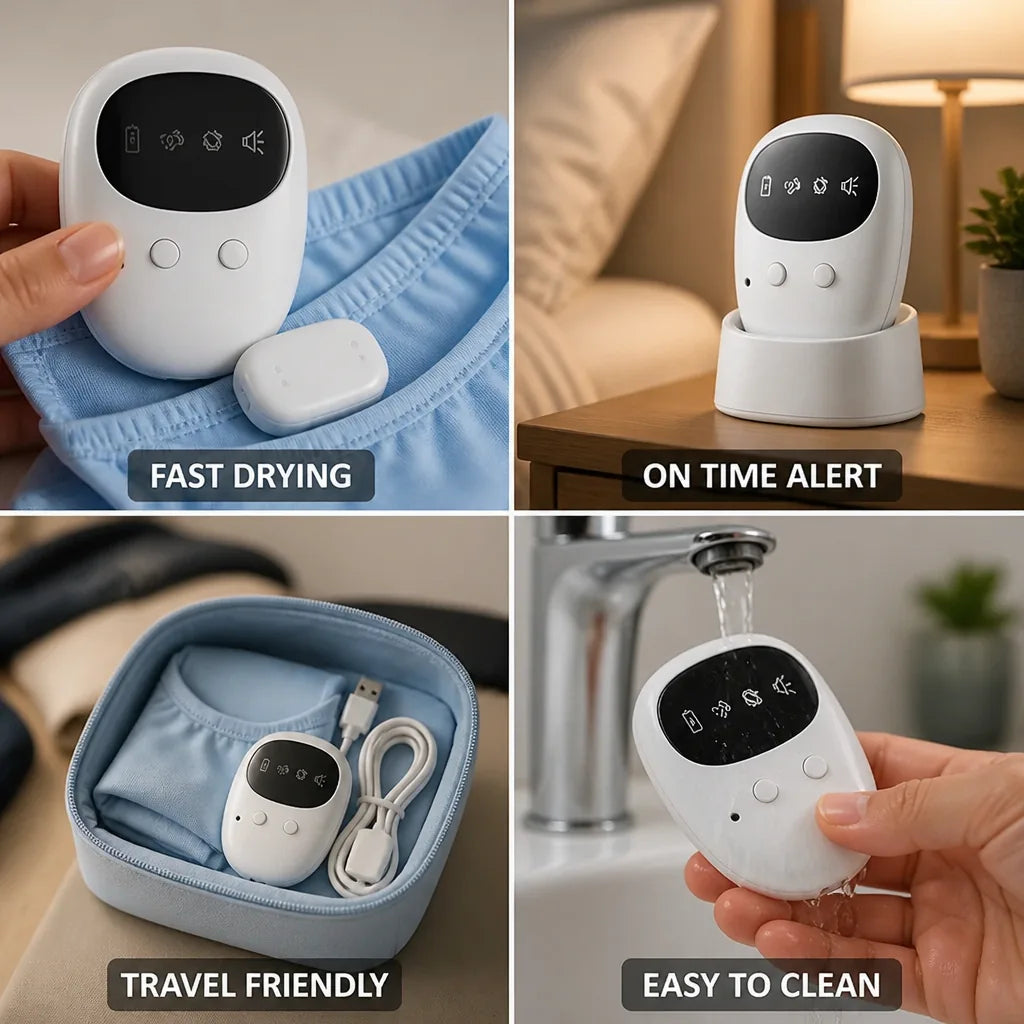 Bed-Wetting Alarm Fast-Drying Wearable & Portable