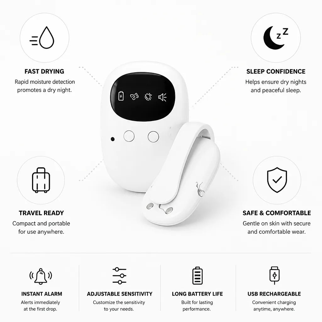 Bed-Wetting Alarm Fast-Drying Wearable & Portable