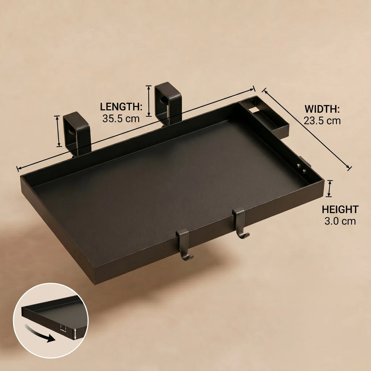 Bedside Tray Clip-On Adjustable Clamp & Cup Holder
