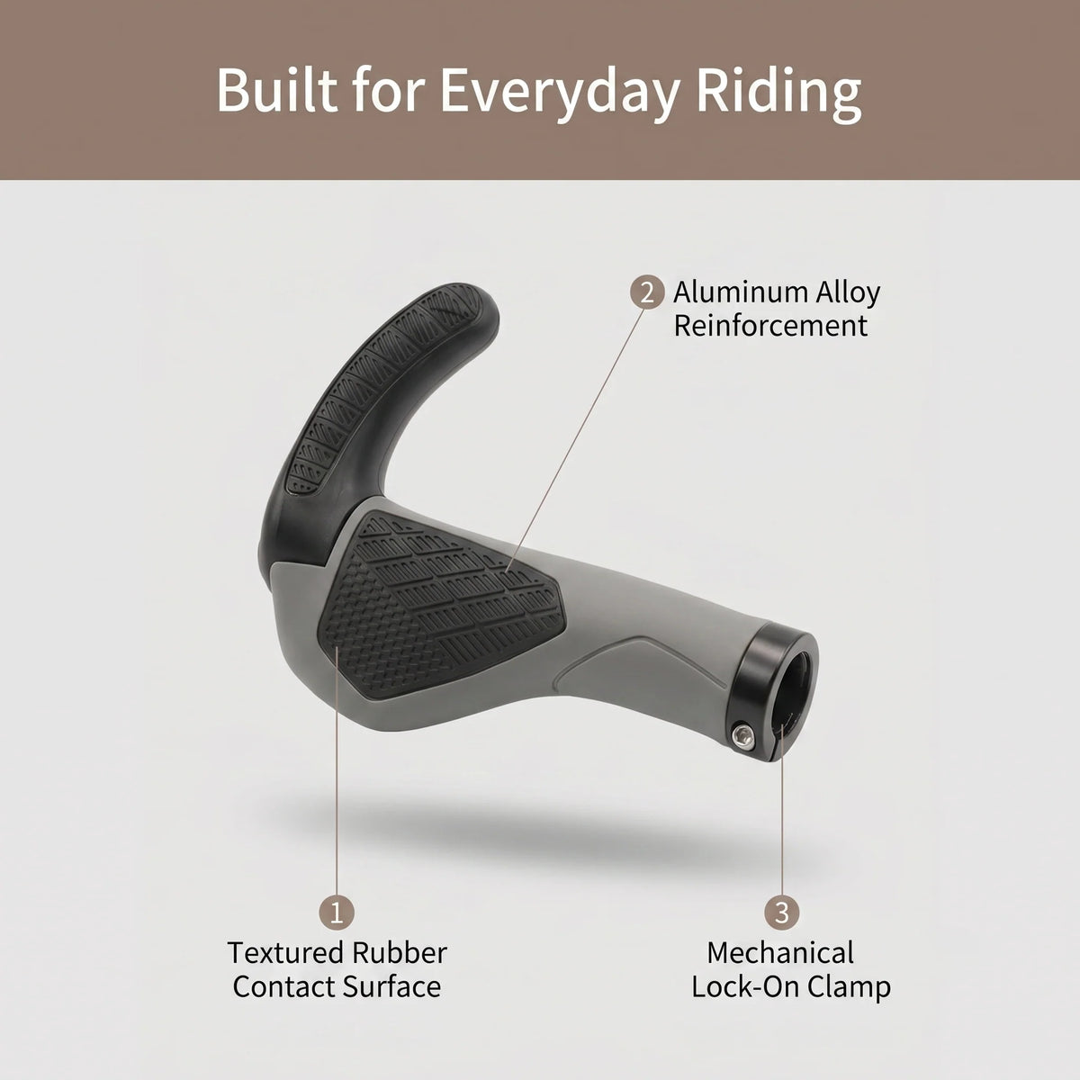 Bicycle Grips Ergonomic Lock-On & Adjustable Bar Ends
