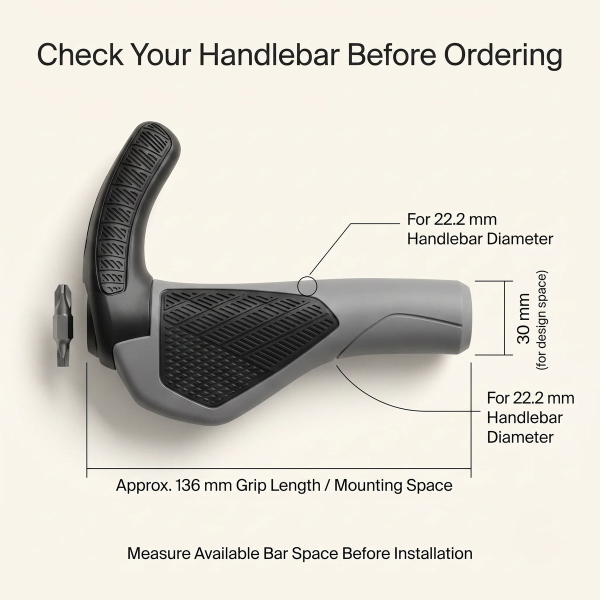Bicycle Grips Ergonomic Lock-On & Adjustable Bar Ends