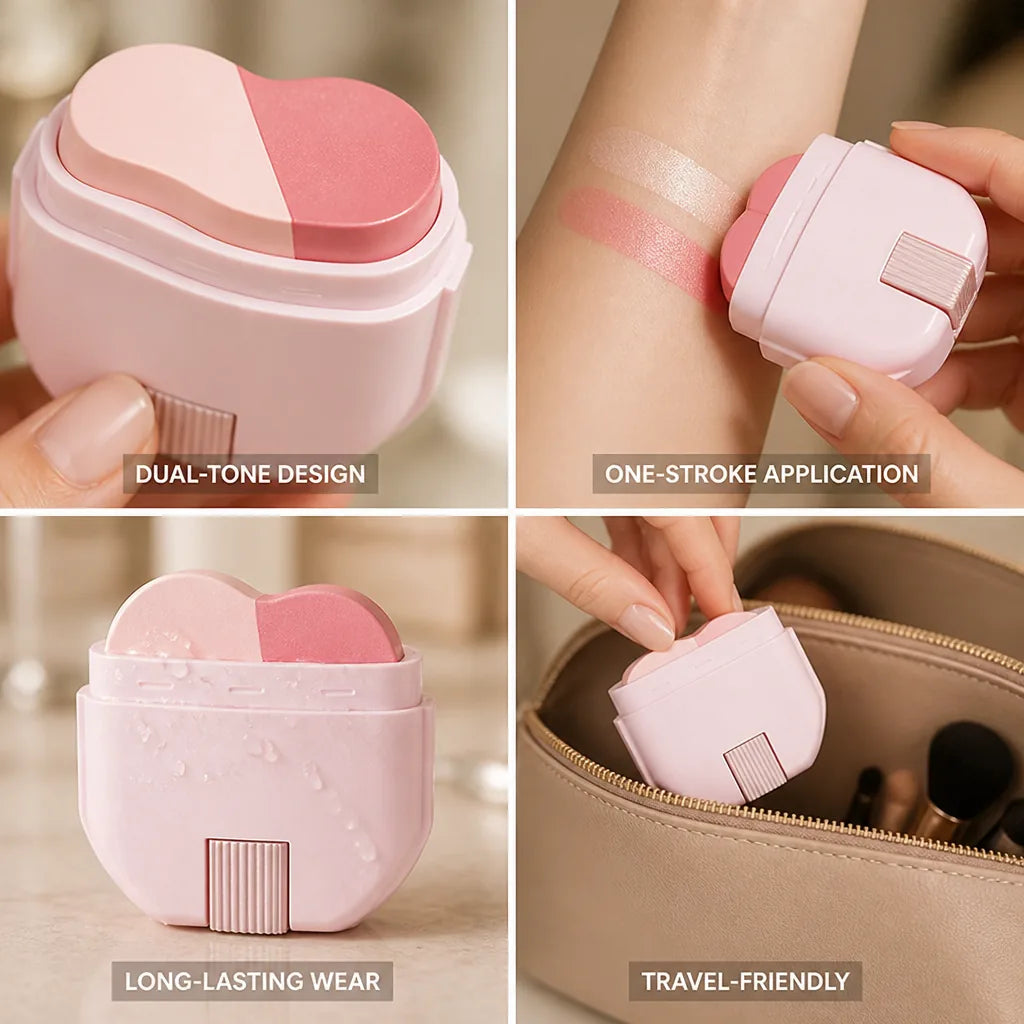 Blush & Highlighter Stick Dual-Tone One-Stroke Sculpting