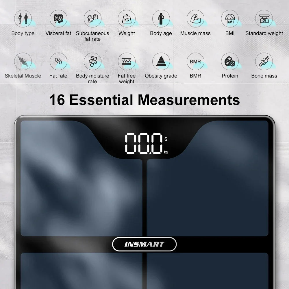 Body Composition Scale 16 Metrics Bluetooth Sync