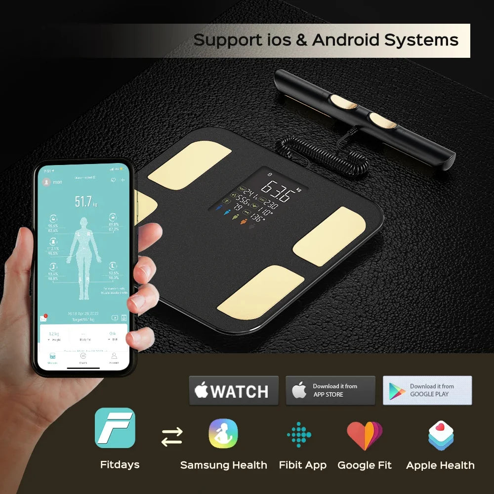Body Composition Scale 8-Electrode Dual-Frequency App Sync & Multi-User