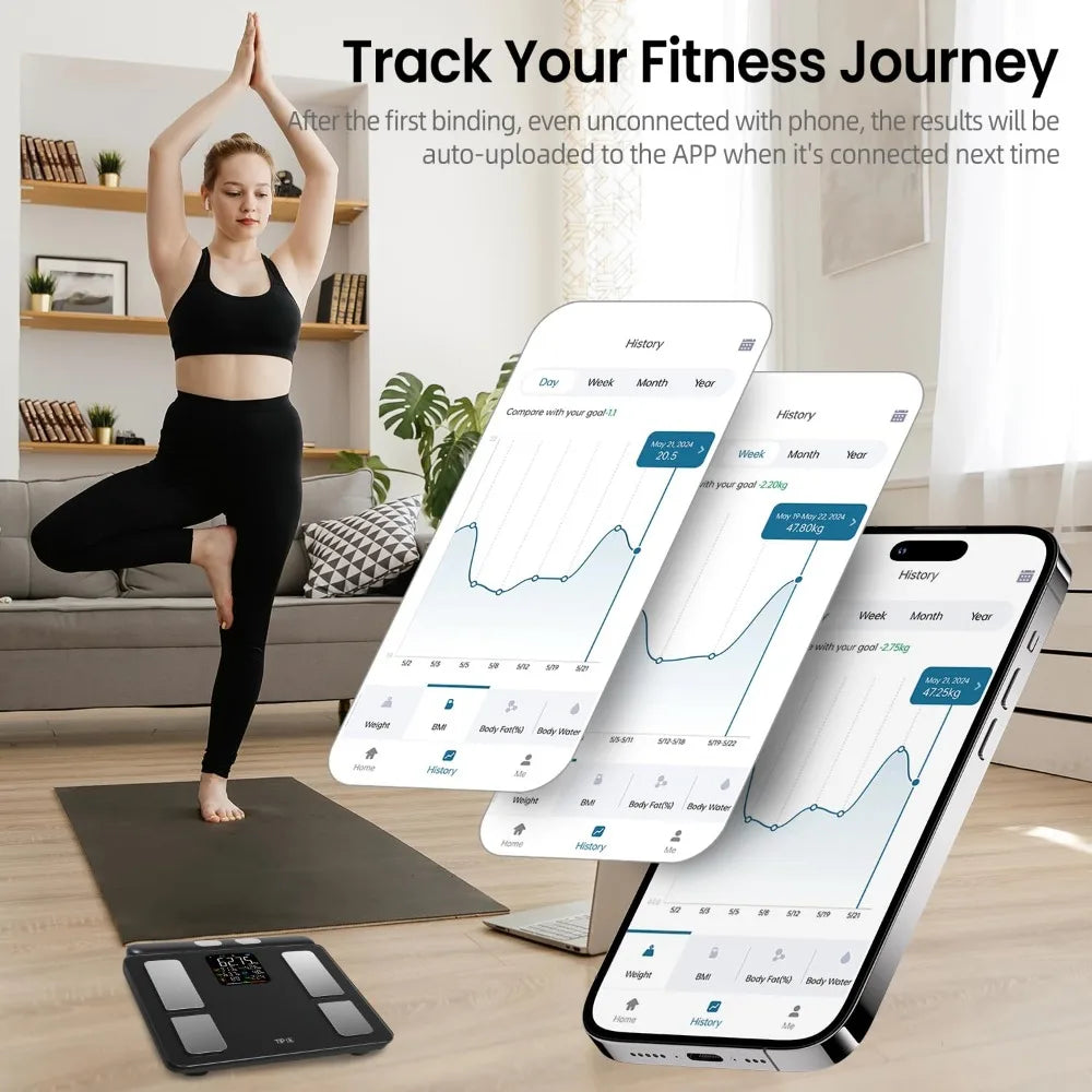Body Composition Scale 8-Electrode Dual-Frequency App Sync & Multi-User