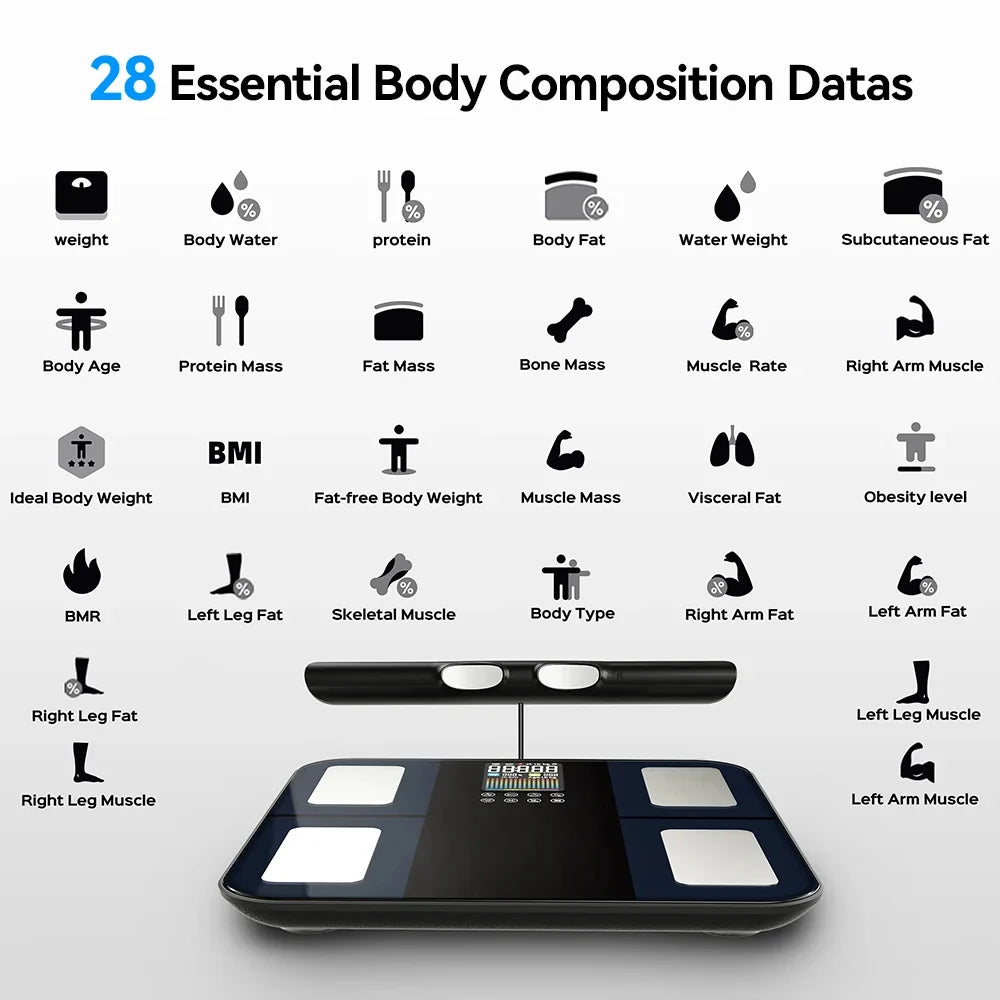 Body Composition Scale 8-Electrode Hand-To-Foot App Sync