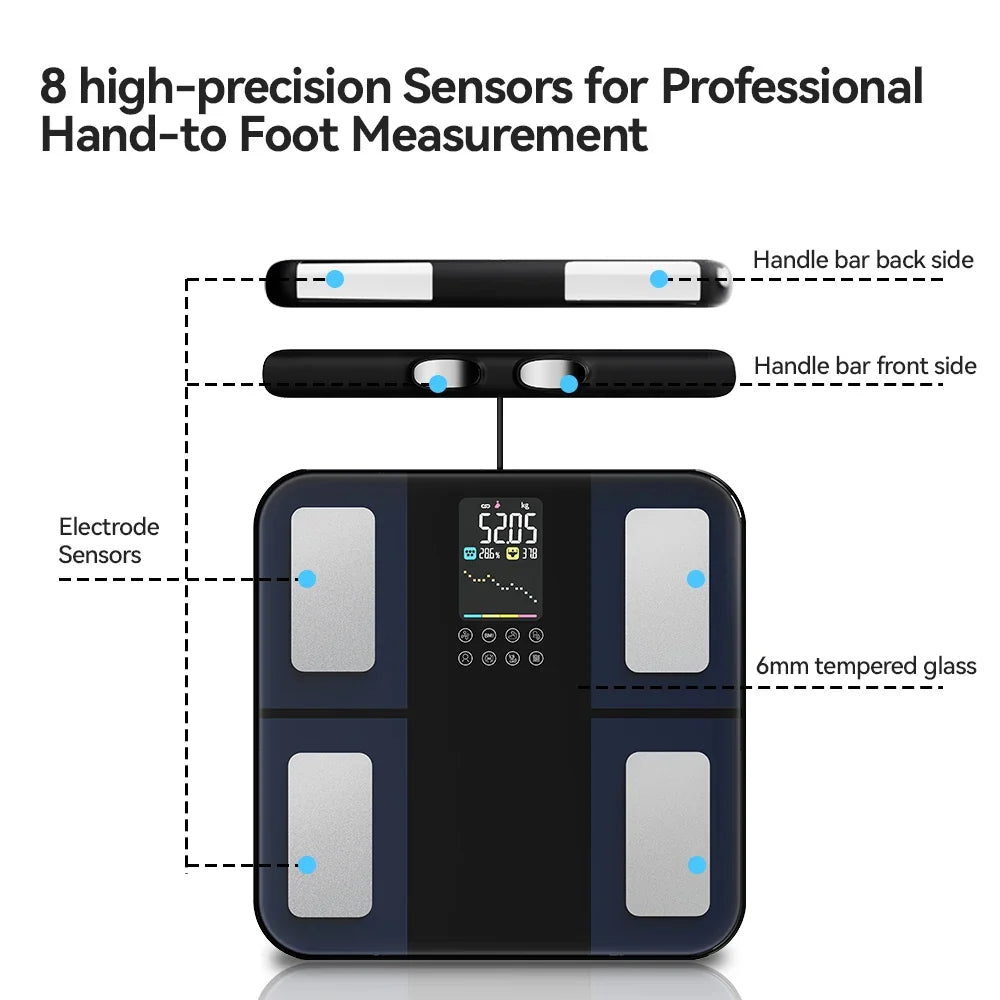 Body Composition Scale 8-Electrode Hand-To-Foot App Sync