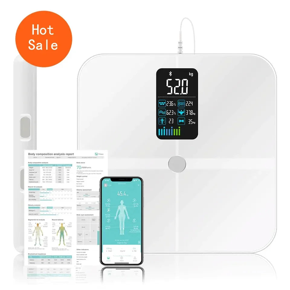 Body Composition Scale 8-Electrode Hand-To-Foot Multi-User & App Sync