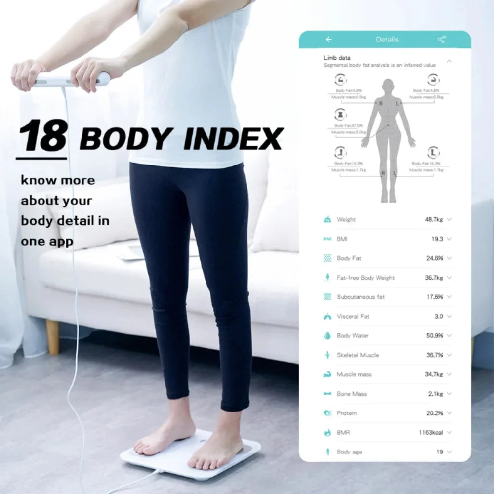 Body Composition Scale 8-Electrode Hand-To-Foot Multi-User & App Sync