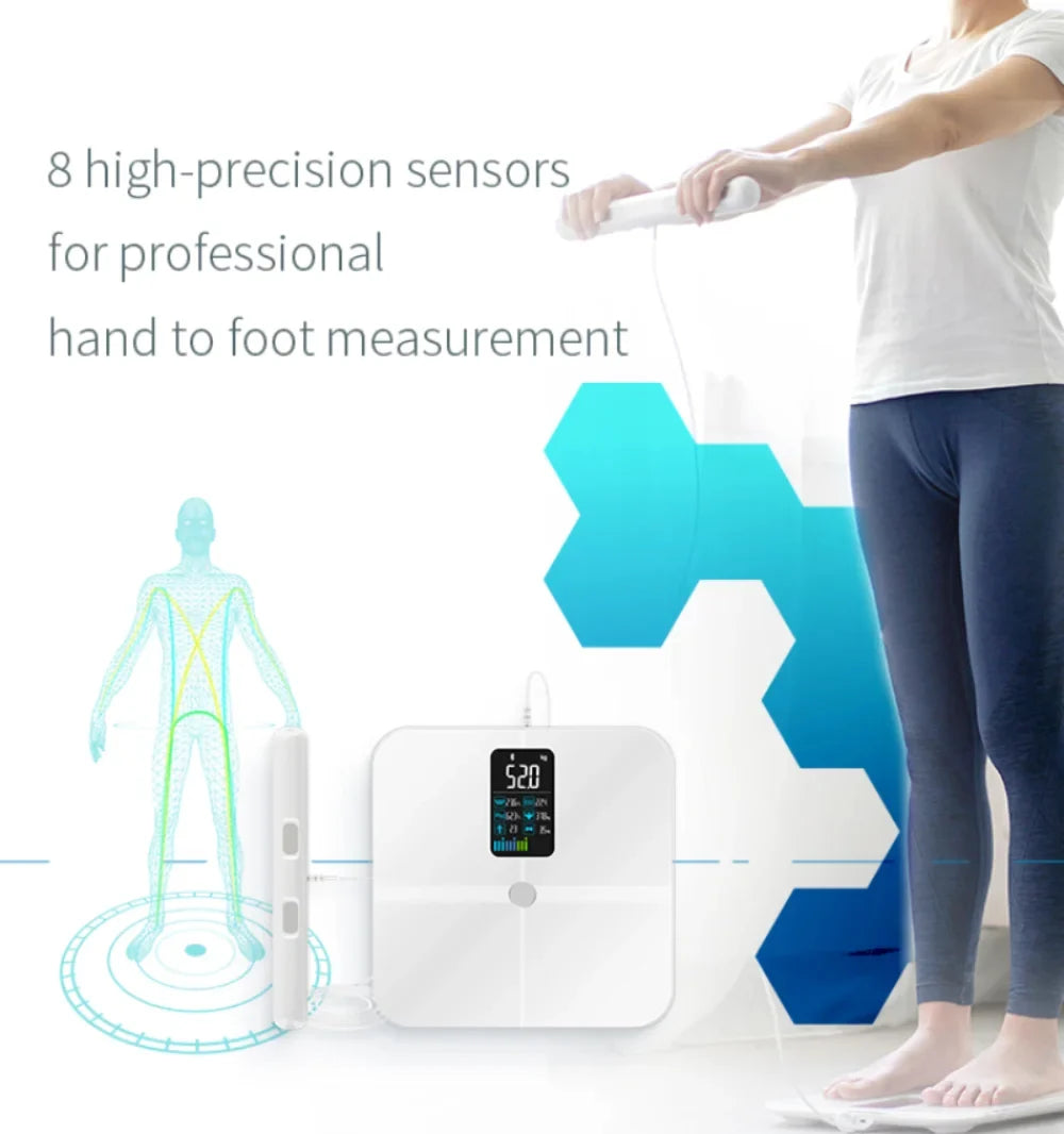 Body Composition Scale 8-Electrode Hand-To-Foot Multi-User & App Sync