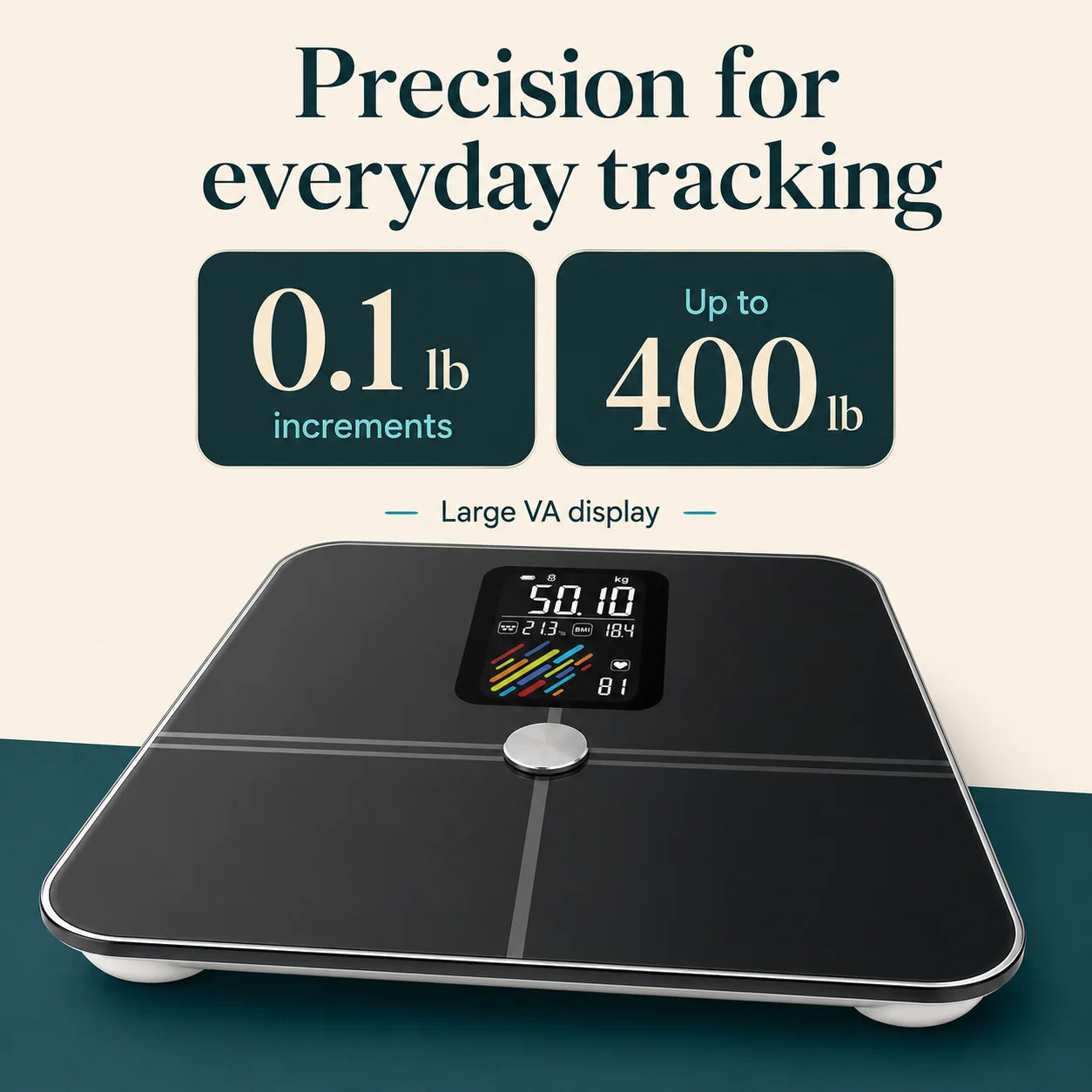 Body Composition Scale Bluetooth App 400 Lb Capacity