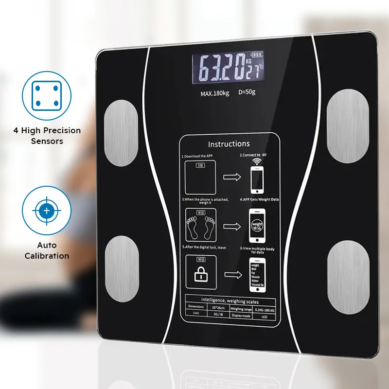 Body Fat Scale Bluetooth App Sync 13 Metrics